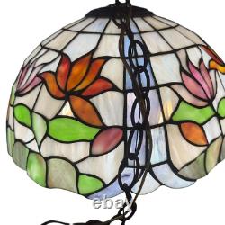 Tiffany Style Stained Glass Tulip Lamp Shade 12 Floral Dome Light Vintage