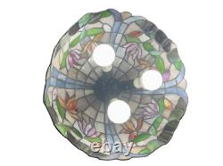 Tiffany Style Stained Glass Tulip Lamp Shade 12 Floral Dome Light Vintage