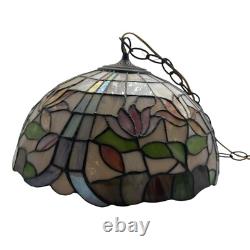 Tiffany Style Stained Glass Tulip Lamp Shade 12 Floral Dome Light Vintage