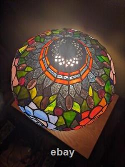Tiffany style lamp shade Stained glass vintage spectrum round lamp light