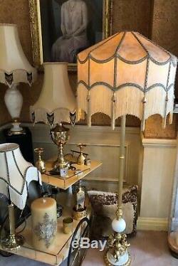 Traditional Vintage Victorian Downton Abbey Gold Silk Brocade scollop Lampshade
