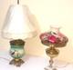 Two (2) Antique Porcelain & Brass Hand Painted Victorian Lamps 2 Lamps=1 Price