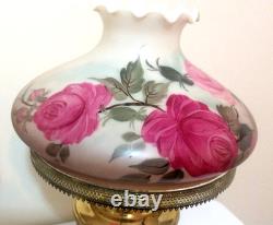 Two (2) Antique Porcelain & Brass Hand Painted Victorian Lamps 2 Lamps=1 Price