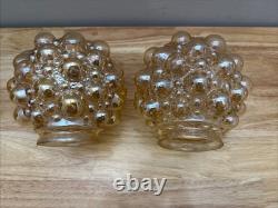Two Vintage Helena Tynell Style Globe Bubble Glass Iridescent Light Shade 3 Fit