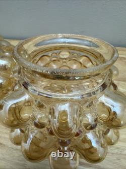 Two Vintage Helena Tynell Style Globe Bubble Glass Iridescent Light Shade 3 Fit