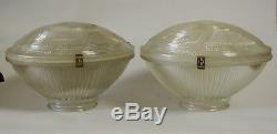 Two Vintage Holophane Lamp Shades Industrial Ceiling Pendant Two Piece