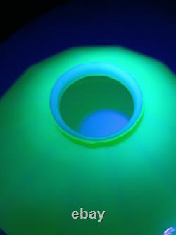 URANIUM custard GLASS lamp shade LAMP URANGLASS Layered vintage antique