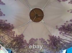 Unique Vintage Lamp Shade Purple Pink Lace Beads Tassles Victorian Style 18tall