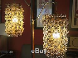 Unique Vintage Metal Shades Filigree Delicate & Intricate Ornamental Floor Lamp