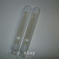 Unusual Pair Vintage ART DECO TORPEDO BULLET SKYSCRAPER GLASS SHADES, 13-5/8