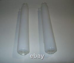 Unusual Pair Vintage ART DECO TORPEDO BULLET SKYSCRAPER GLASS SHADES, 13-5/8