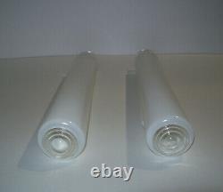 Unusual Pair Vintage ART DECO TORPEDO BULLET SKYSCRAPER GLASS SHADES, 13-5/8