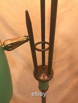 Unusual Vtg MCM Mid Century Modern 3 Light Adjustable Retro Green Floor Lamp