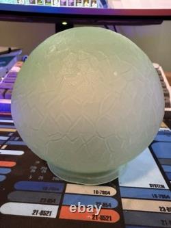 Uranium Crackle Glass Round Ball Lamp Shade 3 1/4 Opening