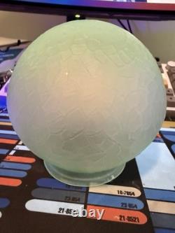 Uranium Crackle Glass Round Ball Lamp Shade 3 1/4 Opening