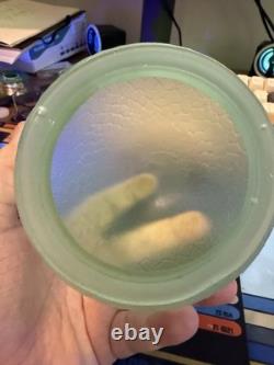 Uranium Crackle Glass Round Ball Lamp Shade 3 1/4 Opening