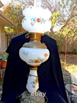 VICTORIAN FLORAL BANQUET / GONE WITH THE WIND LAMP HAND PAINTED With FLOWERS 22