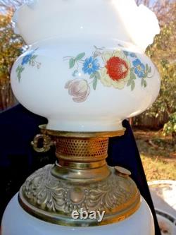 VICTORIAN FLORAL BANQUET / GONE WITH THE WIND LAMP HAND PAINTED With FLOWERS 22