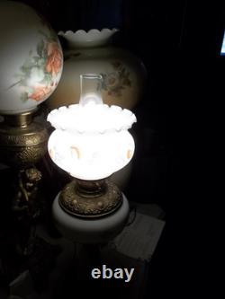 VICTORIAN FLORAL BANQUET / GONE WITH THE WIND LAMP HAND PAINTED With FLOWERS 22