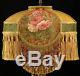 VICTORIAN LAMPSHADE WAVERLY ROSES FABRIC SAGE, RUST GOLD SILK VINTAGE LOOK SHADE