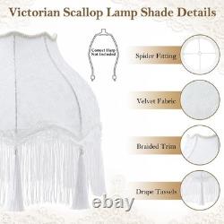 VIHOSE Victorian Floral Scallop Lamp Shade Large 7.5 Top x 15.8 Bottom x 15