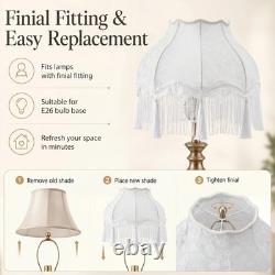 VIHOSE Victorian Floral Scallop Lamp Shade Large 7.5 Top x 15.8 Bottom x 15