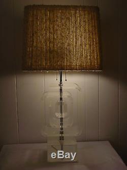 Vintage 1960s 70s French Lucite Lamp & Shade Pierre Cardin Les Prismatiques