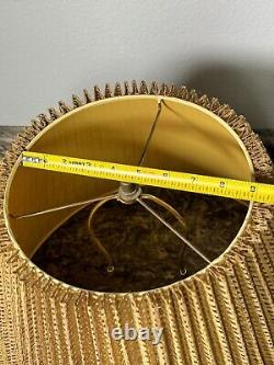 VINTAGE 1970s MCM MID CENTURY RATTAN WICKER LAMP SHADE LARGE 19in