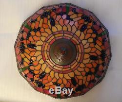 VINTAGE 20 DRAGON FLY TIFFANY Style Stained GLASS LAMP SHADE