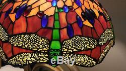 VINTAGE 20 DRAGON FLY TIFFANY Style Stained GLASS LAMP SHADE