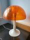 Vintage 70s Gilbert Softlite Mid Century Modern Mushroom Table Lamp Orange Shade