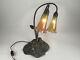 Vintage American Deluxe Bronze Art Nouveau Lily Pad Lamp Withtwo Lundberg Shades