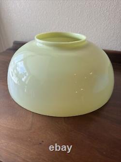 VINTAGE ANTIQUE 14 Yellow VASELINE CUSTARD URANIUM GLASS HANGING LAMP SHADE