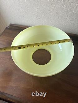 VINTAGE ANTIQUE 14 Yellow VASELINE CUSTARD URANIUM GLASS HANGING LAMP SHADE