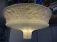 Vintage Antique Embossed Glass Torchiere Floor Lamp Shade-excellent