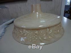 VINTAGE ANTIQUE EMBOSSED GLASS TORCHIERE FLOOR LAMP SHADE-EXCELLENT