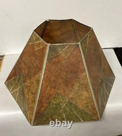 VINTAGE ART DECO GEOMETRIC MICA LAMP SHADE(only)