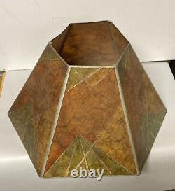 VINTAGE ART DECO GEOMETRIC MICA LAMP SHADE(only)
