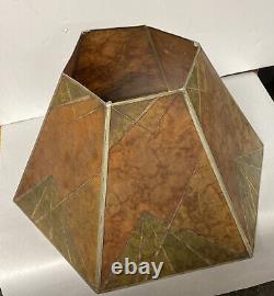 VINTAGE ART DECO GEOMETRIC MICA LAMP SHADE(only)