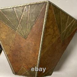 VINTAGE ART DECO GEOMETRIC MICA LAMP SHADE(only)