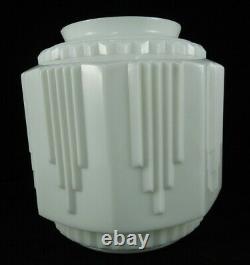 VINTAGE Art Deco Lamp Shade Large White Milk Glass 10 tall Industrial Torchiere