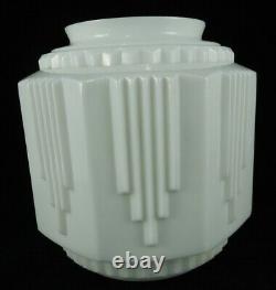 VINTAGE Art Deco Lamp Shade Large White Milk Glass 10 tall Industrial Torchiere
