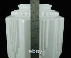 VINTAGE Art Deco Lamp Shade Large White Milk Glass 10 tall Industrial Torchiere