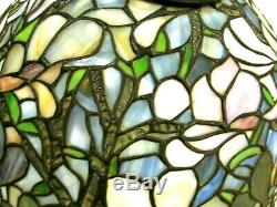 VINTAGE DALE TIFFANY LAMP SHADE 2 STAINED GLASS ART FLORAL Signed Numbered