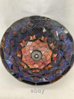 VINTAGE DALE TIFFANY Stain Glass Peacock Lamp Shade Signed