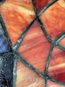 VINTAGE DALE TIFFANY Stain Glass Peacock Lamp Shade Signed