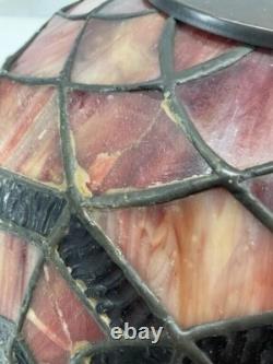 VINTAGE DALE TIFFANY Stain Glass Peacock Lamp Shade Signed