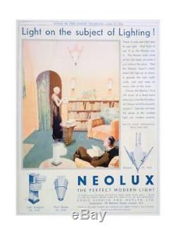 VINTAGE Deco Glass 30s Odeon Folding Wall Light Lamp Shade Neolux Dernier Hamlyn