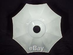 VINTAGE EARLY 20th CENTURY FLORAL DECORATED MILK GLASS UMBRELLA LAMP SHADE