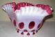 Vintage Fenton Cranberry Coin Dot Opalescent Lamp Shade